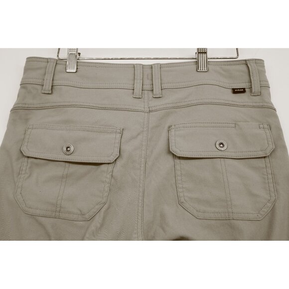 prAna Mens Khaki Outdoor Hiking Pants With Drawstring Waist Pockets Sz 32 - Picture 11 of 13